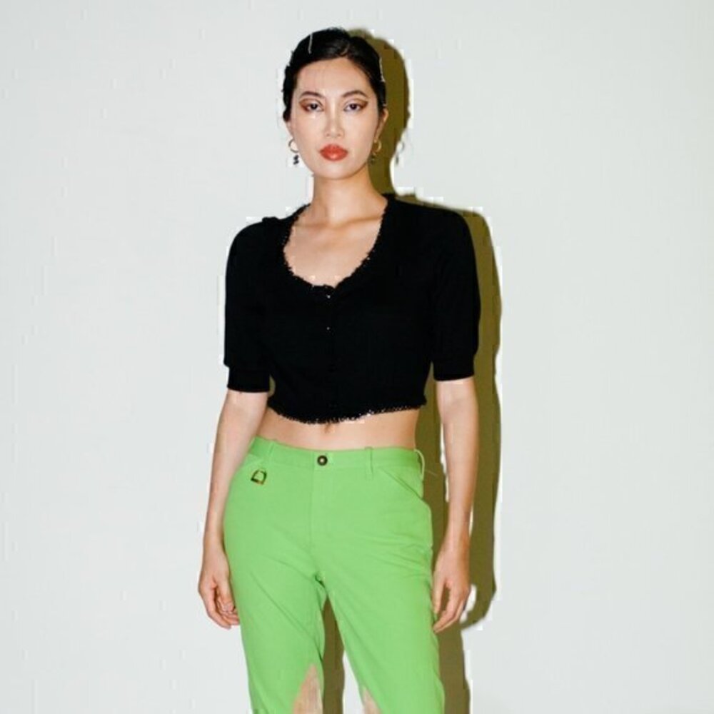 Moschino Cropped Cardigan with Chain Trim